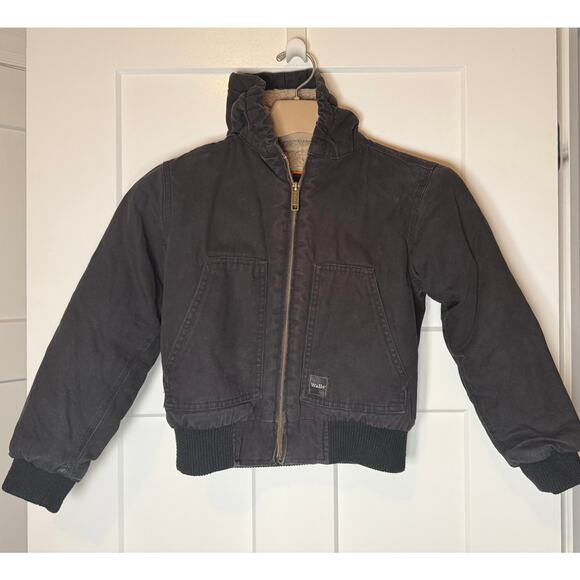 Walls Jacket Youth SMALL Navy Hooded Tough Wear Kidz Grow System Workwear Coat - Picture 1 of 15